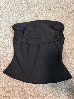 Windsor Black Strapless Peplum Top